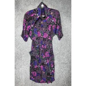 Vintage‎ Willys Influence Dress Womens Size 8 Floral Paisley Rayon Pockets Belt